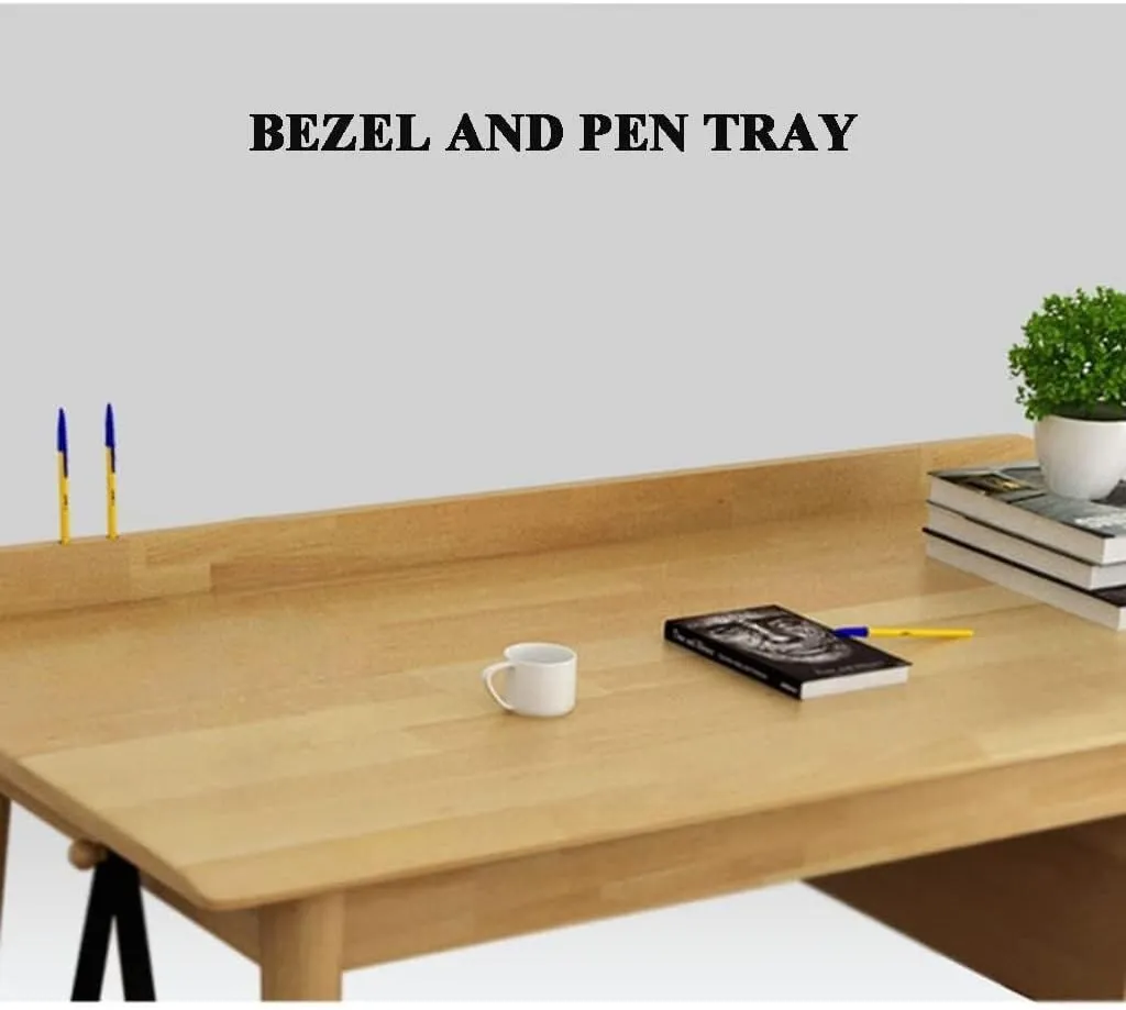 Solid Wood Writing Desk with Drawer, Multifunctional Desk with Double-Side Hooks, Rounded Corners, Pen Slot, Ideal for Study, Bedroom, Office (White 140x55x75cm)(White,140 * 55 * 75cm)