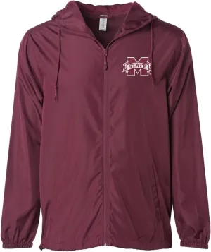 Sorority Letters Shop Mississippi State University Lightweight Windbreaker Jacket embroidered with MSU M