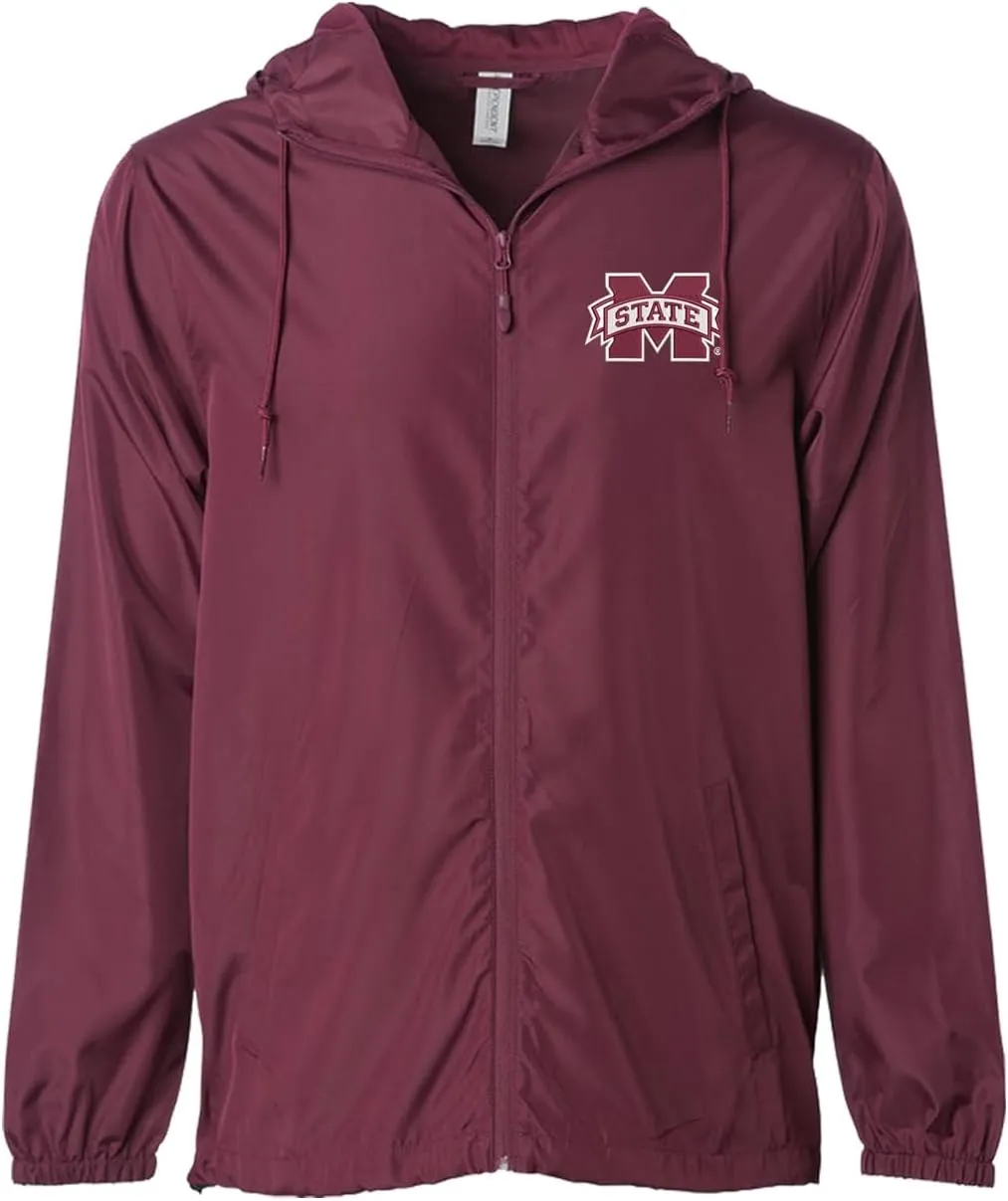 Sorority Letters Shop Mississippi State University Lightweight Windbreaker Jacket embroidered with MSU M