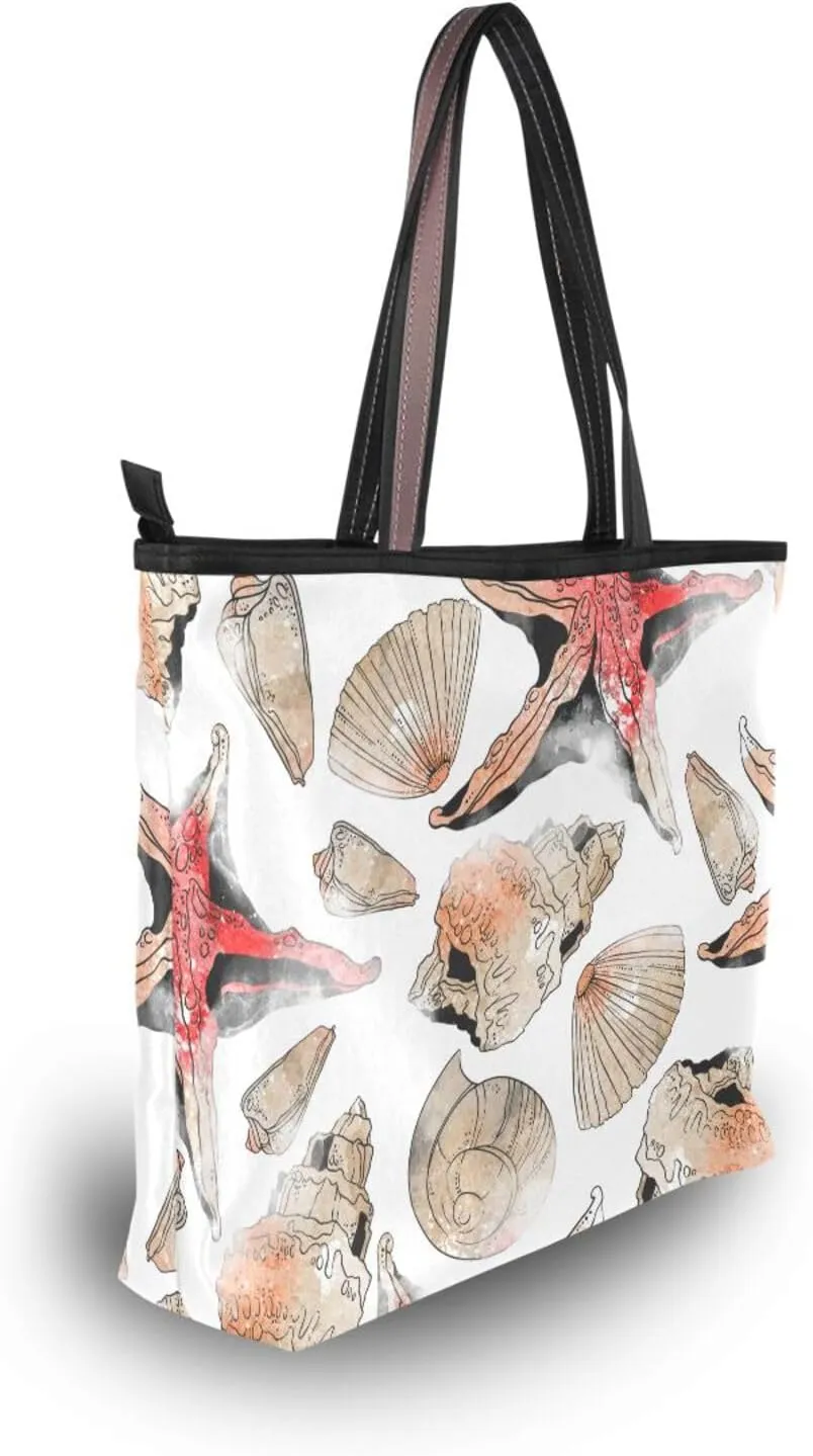 Spacious Ladies Work Bag Organizer Zippered Tote Water-Resistant Shoulder Handbag for Office & Travel