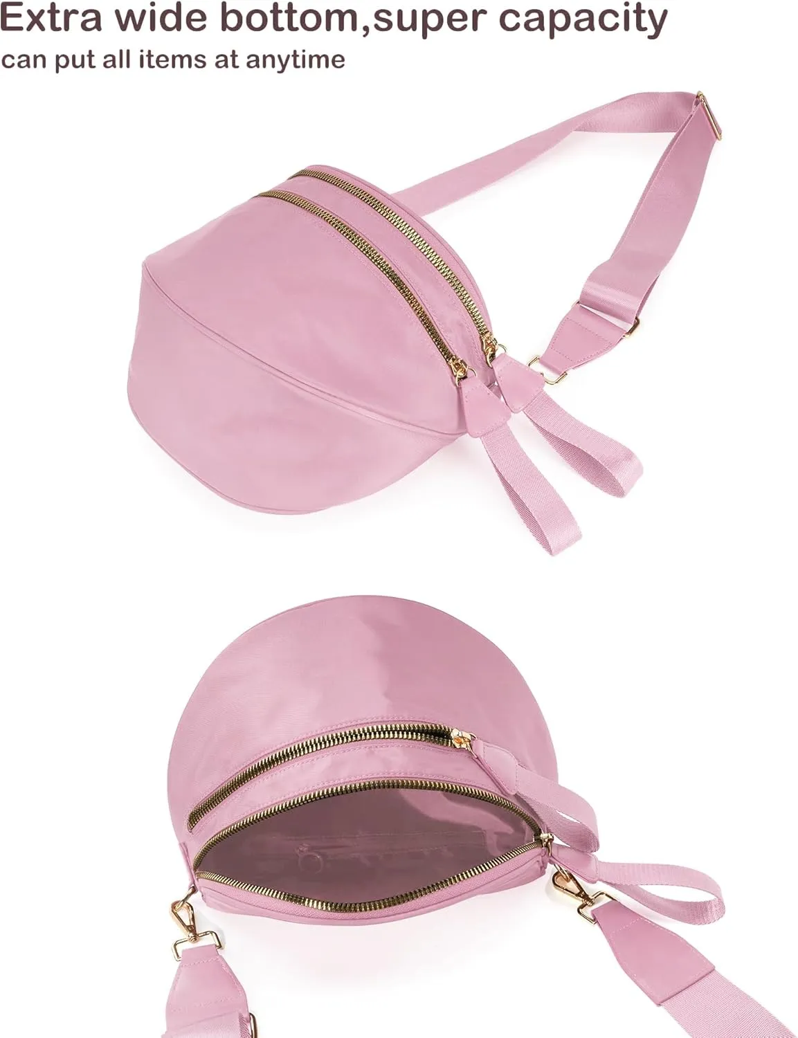 Spacious Nylon Crossbody Bag Bum Bag Handbags Wallets Purses Trendy Shoulder Bag for Women