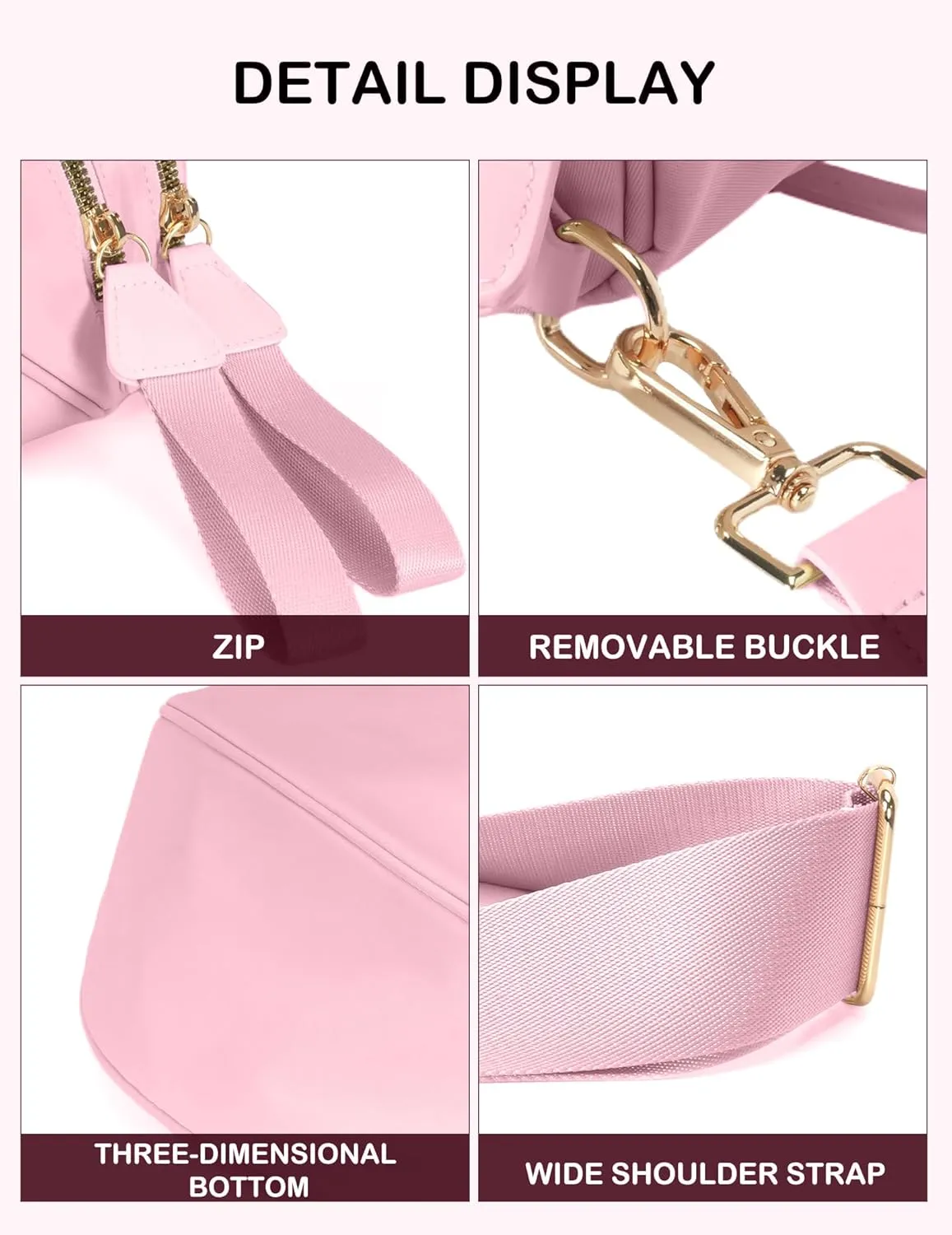 Spacious Nylon Crossbody Bag Bum Bag Handbags Wallets Purses Trendy Shoulder Bag for Women