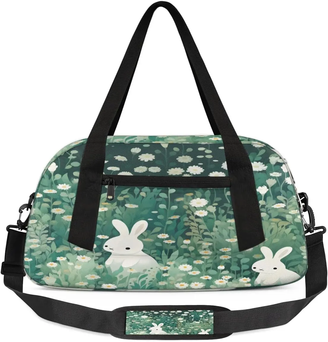 Sport Duffel Bag Cute Rabbit Daisy Kids Gym Bag Weekender Overnight Bags for Boys Girls Teens Carry On Workout Travel Bag