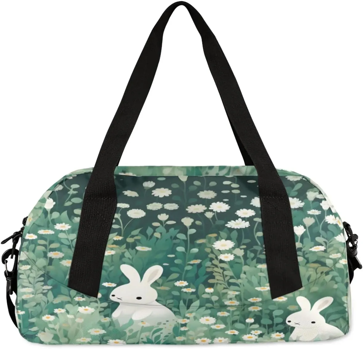 Sport Duffel Bag Cute Rabbit Daisy Kids Gym Bag Weekender Overnight Bags for Boys Girls Teens Carry On Workout Travel Bag