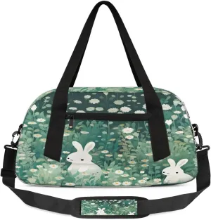 Sport Duffel Bag Cute Rabbit Daisy Kids Gym Bag Weekender Overnight Bags for Boys Girls Teens Carry On Workout Travel Bag