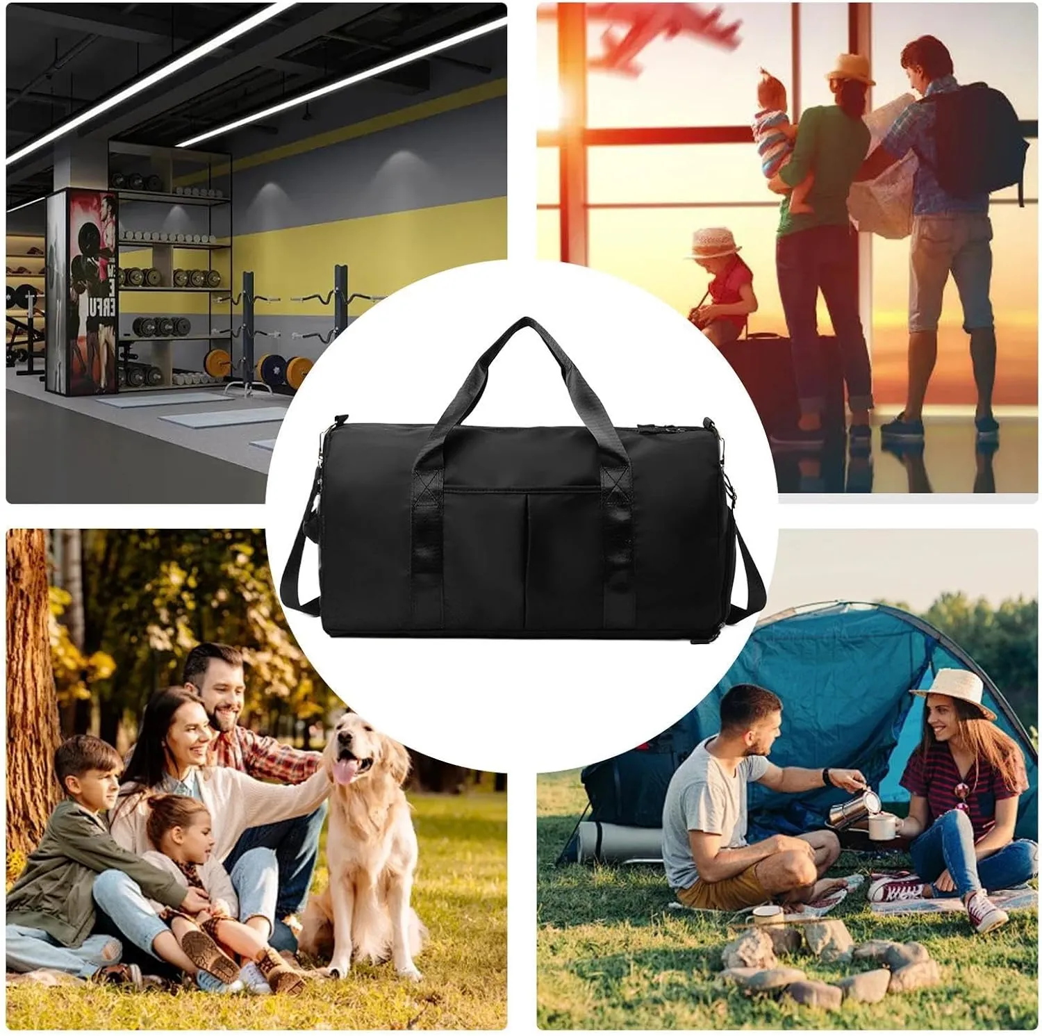 Sports Gym Bag, Travel Oxford Cloth Gym Bags, Fashionable Workout Bag, Portable Tote Bag with Shoulder Strap for Outdoor Activities
