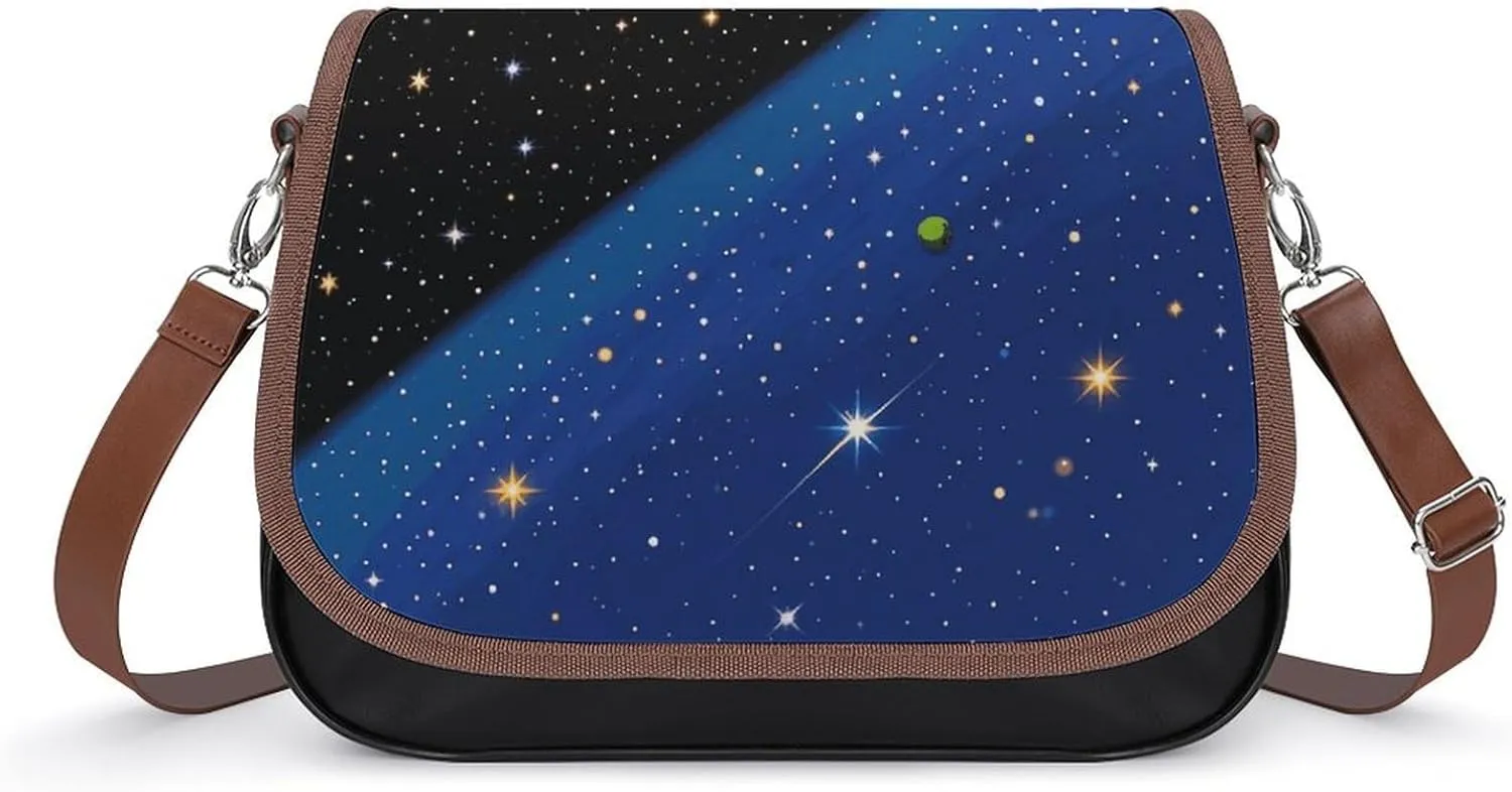 Star Universe Astronomy Laptop Tote Bag Leather Computer Bags Lined Shoulder Purse Purses And Handbags Business Office Work Bag Top Handle Handbag for Women