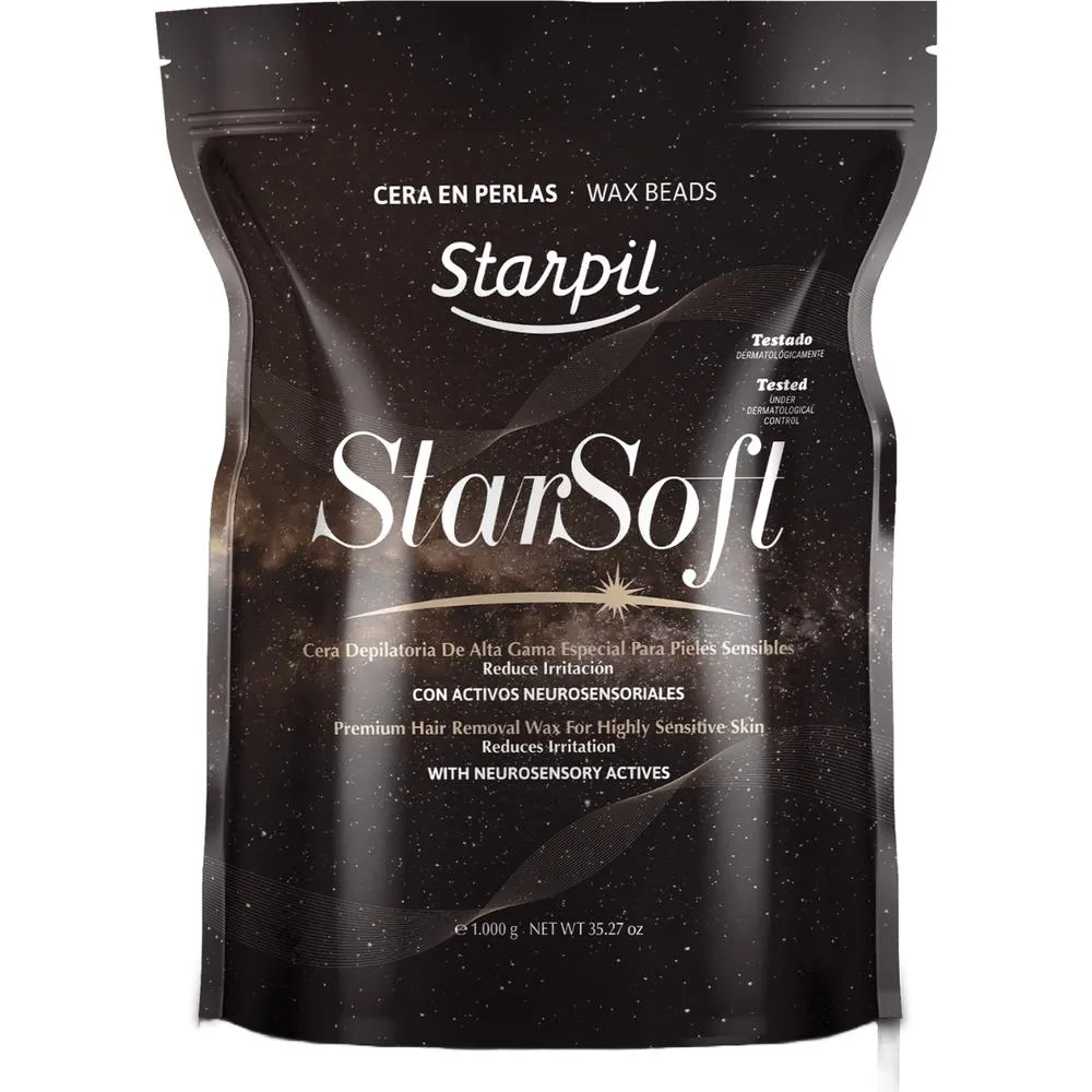 Starpil Starsoft Film Wax - Stripless Hard Wax Microbeads from Spain / 1 Kg. (2.2 Lbs.) Bag of Tablets X 2 Bags = 2 Kg. (4.4 Lbs.) Case