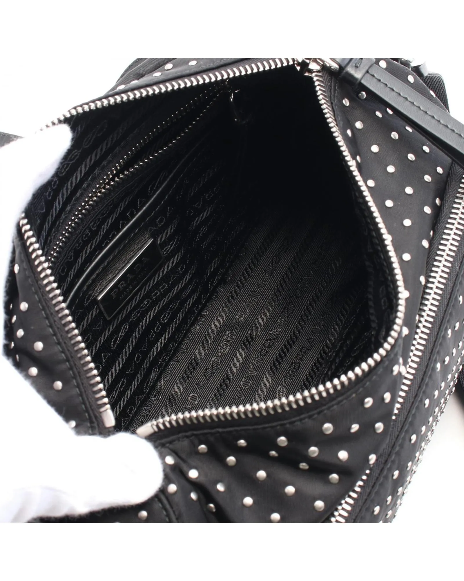 Studded Nylon Crossbody Bag