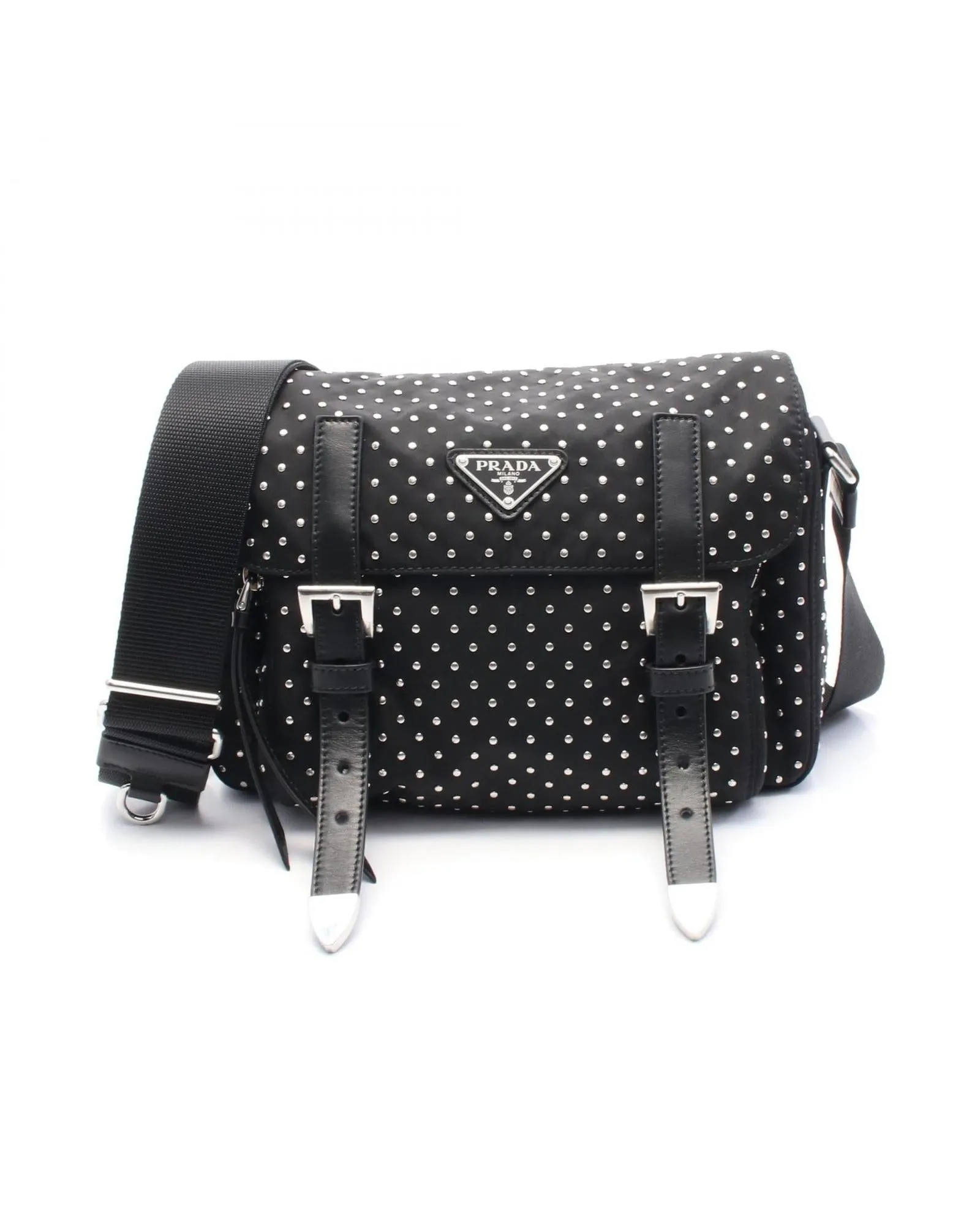 Studded Nylon Crossbody Bag