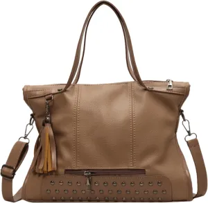 Studded Purse Y2k Satchel Women Vintage Leather Tote Bags Large Crossbody Bag