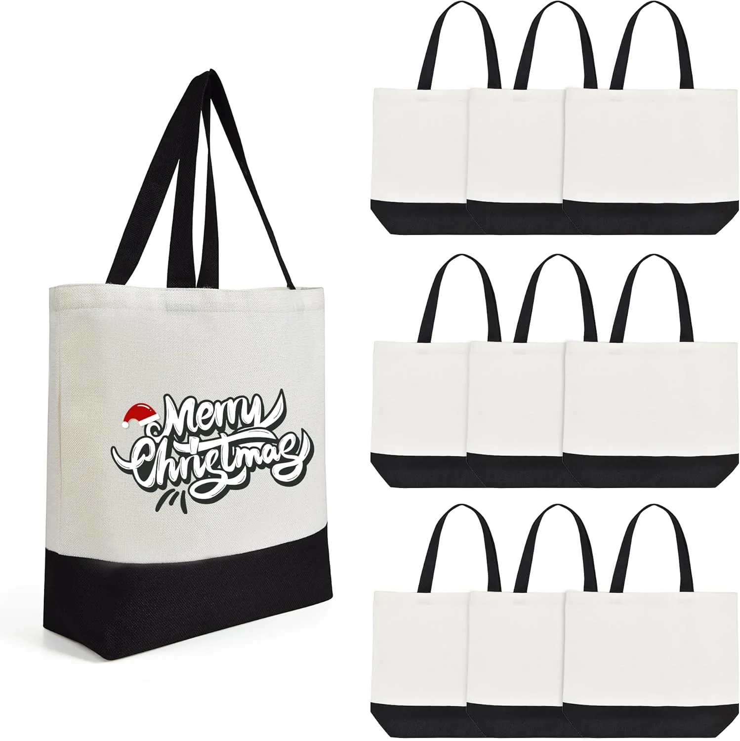 Sublimation Tote Bags Blanks Bulk, Polyester Tote bag for Sublimation, Reusable Widened Washable Canvas Bags for DIY Craft