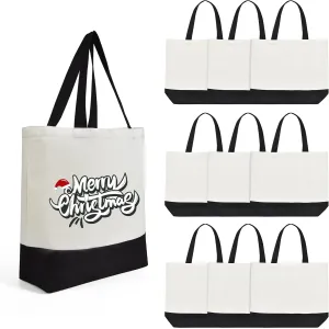 Sublimation Tote Bags Blanks Bulk, Polyester Tote bag for Sublimation, Reusable Widened Washable Canvas Bags for DIY Craft