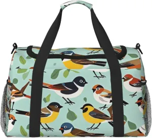 Swift Sparrow Print Travel Duffel Bag for Men & Women, Foldable Travel Bags and Spacious Weekender Tote Bag for Storage Toiletry Luggage Personal Item