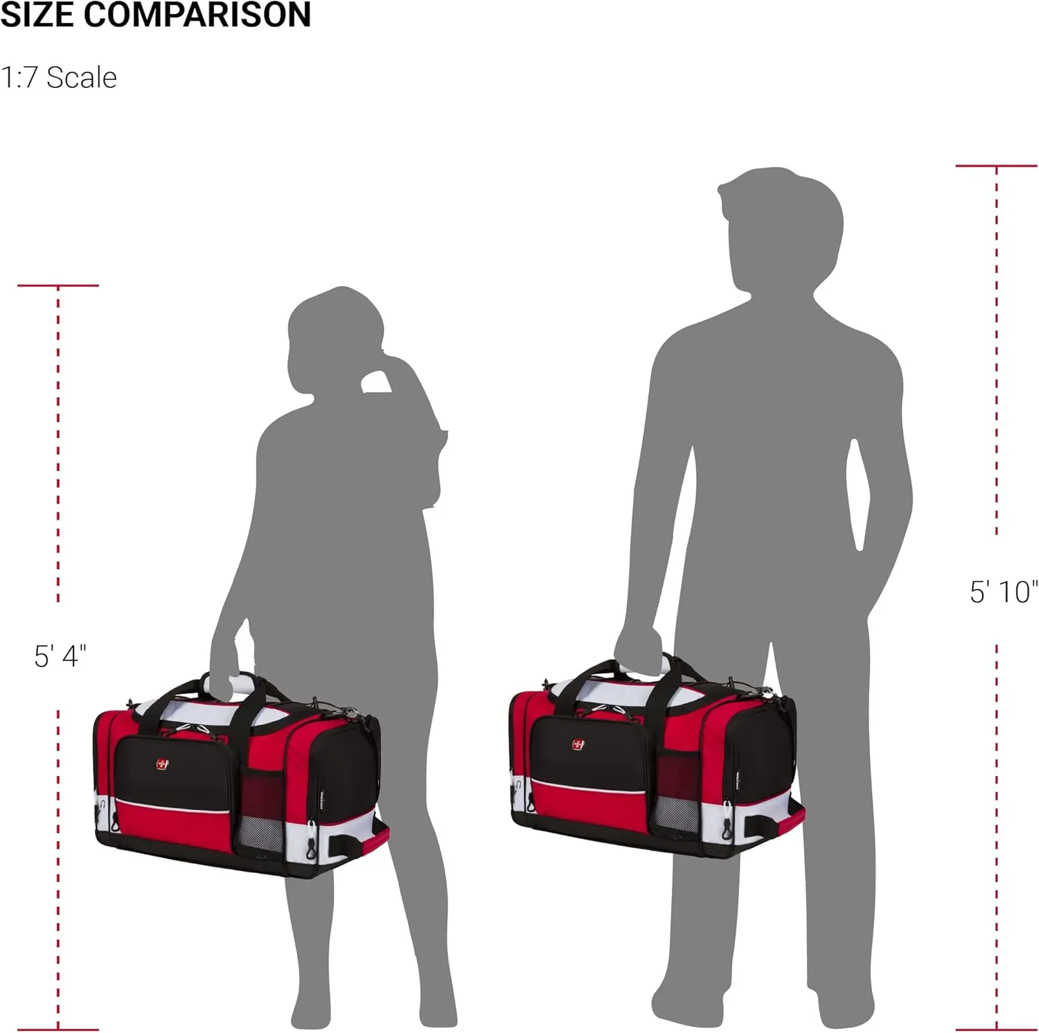 SwissGear Apex Duffle Bag for Travel and Gym with Bungee-Cord System