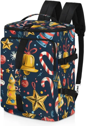 Tactical Sports Duffle Bag for Travel Waterproof Gym Bag with Shoe Compartment 48L Carry On Luggage for Men & Women 3-in-1 Durable Travel Luggage Christmas Bell