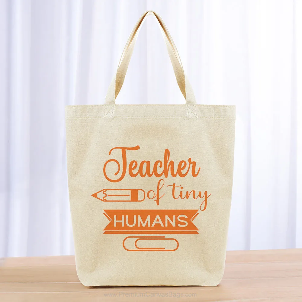 Teacher of Tiny Humans Tote Bag - orange