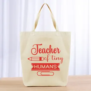 Teacher of Tiny Humans Tote Bag - red