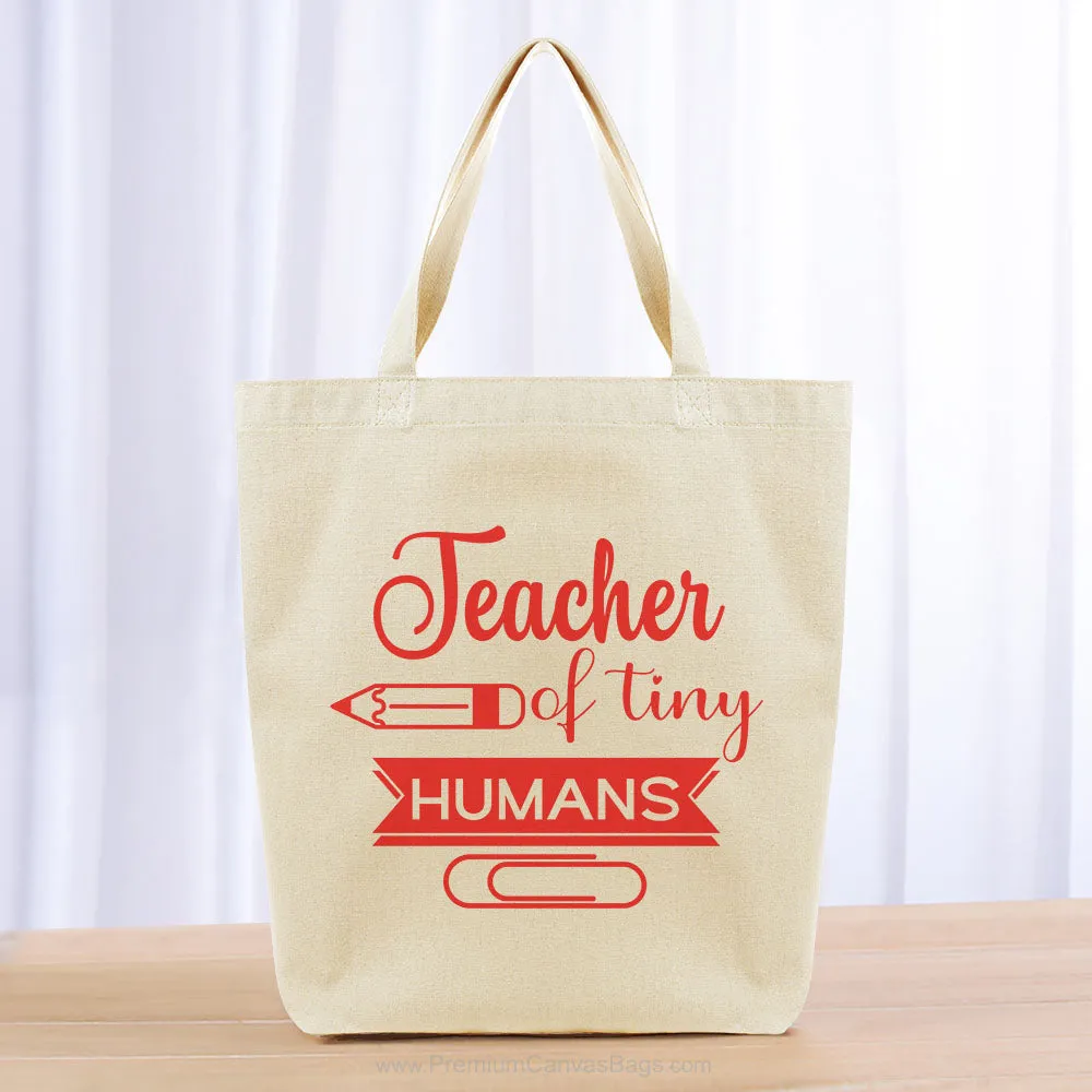 Teacher of Tiny Humans Tote Bag - red