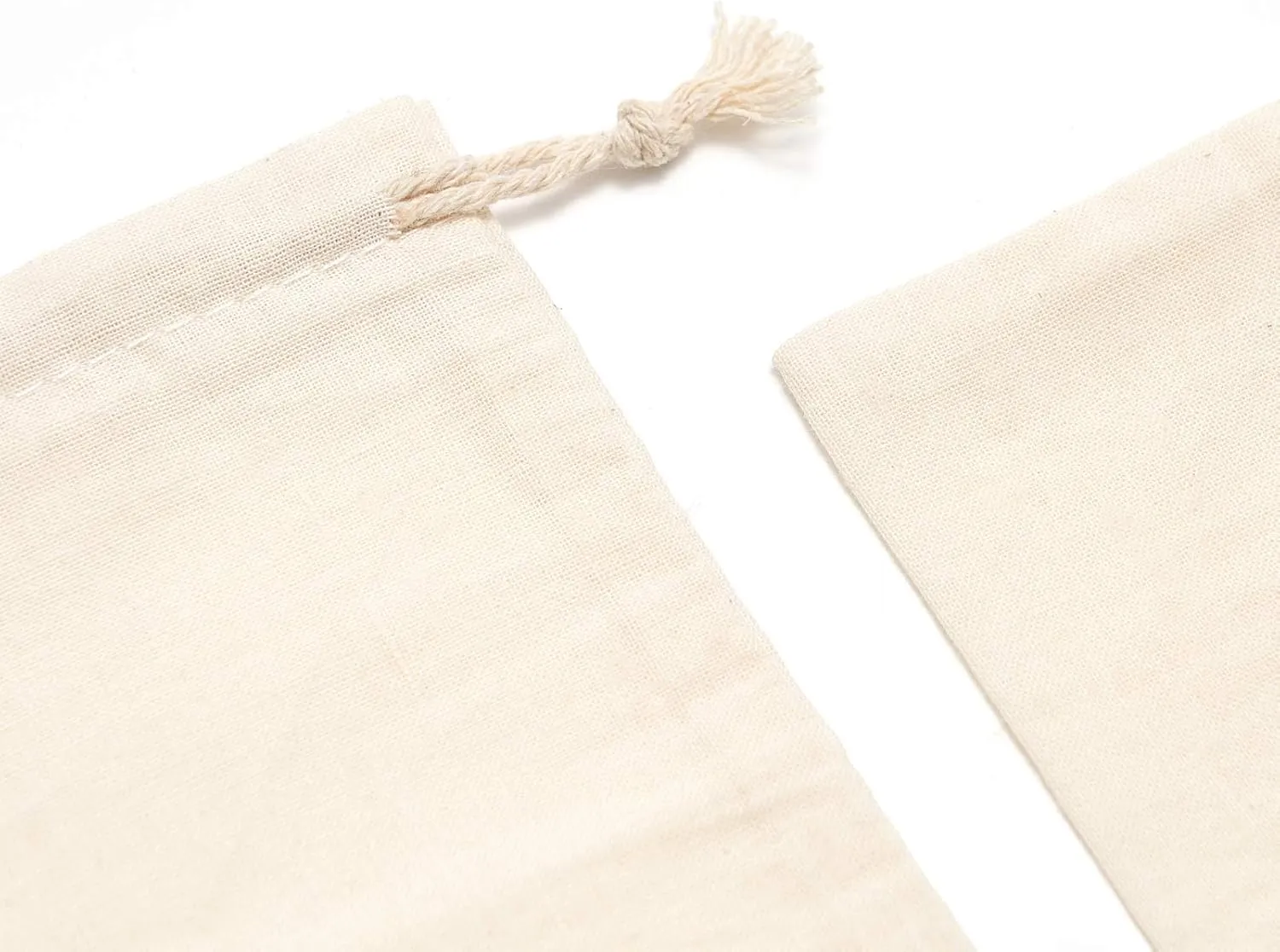 Tendwarm 50 Pieces 4x6 Inches Cotton Drawstring Bags Reusable Muslin Sachet Bag for Party Wedding Storage Home Supplies