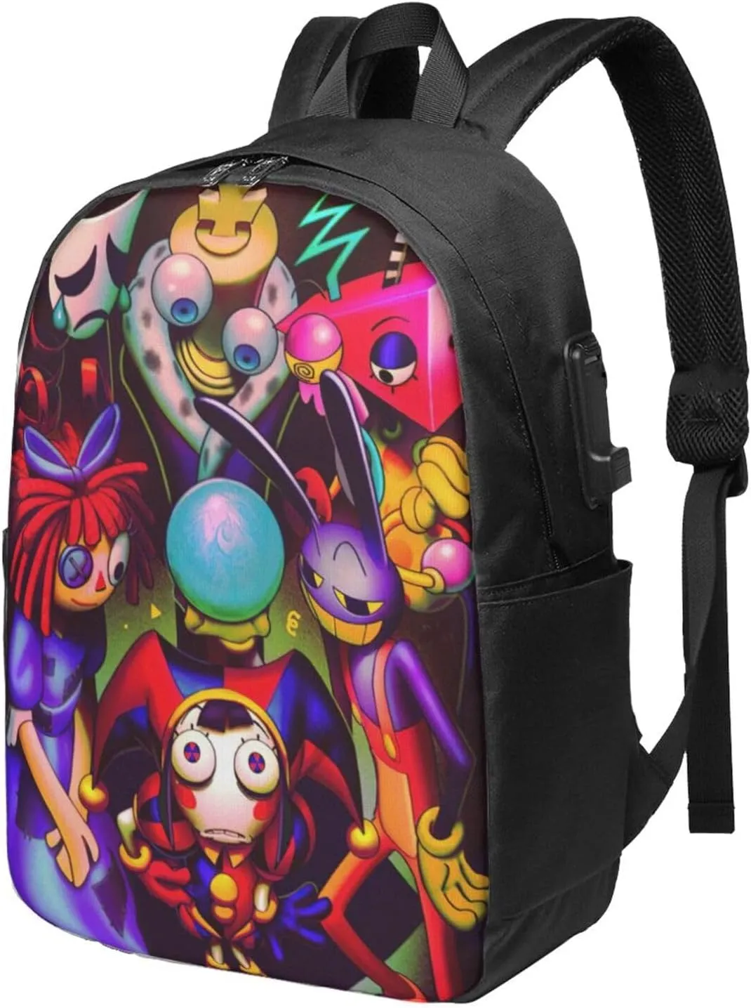 The Amazing Funny Digital Comedy Circus Laptop Backpack Large Travel Bags for Men Women Gym Bags Convenient Work Rucksack Casual Daypack for Workout Computer Bag with Usb Charging Port