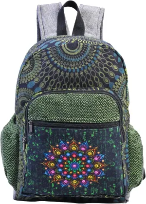 THE COLLECTION ROYAL Cotton Boho Backpack, Hippie Boho Backpack for Women (Turquoise)