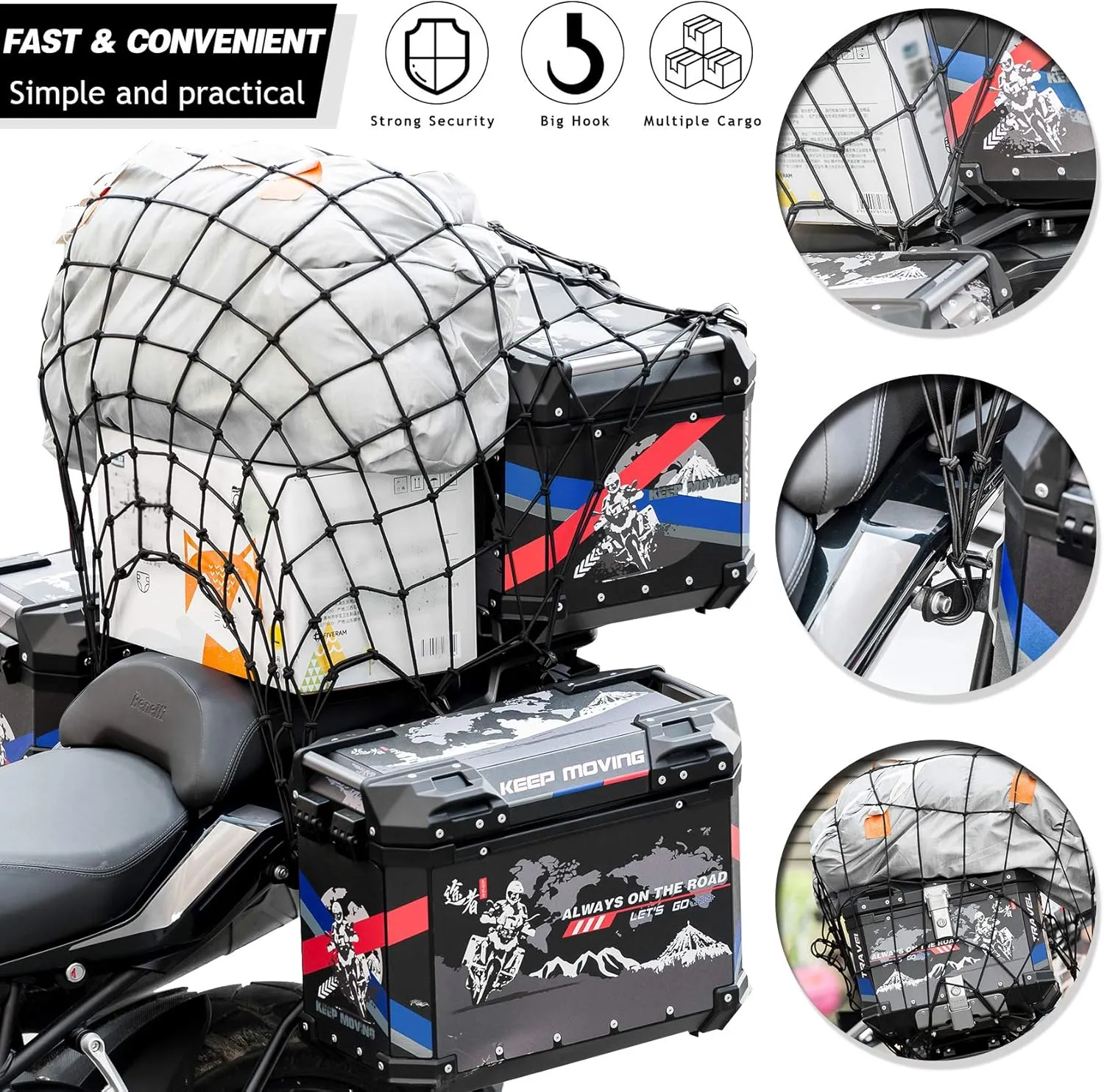The Convenient and Functional Motorcycle Mesh Bags | Making Your Travel More Enjoyable！ (11.8 x11.8in) 2PCS