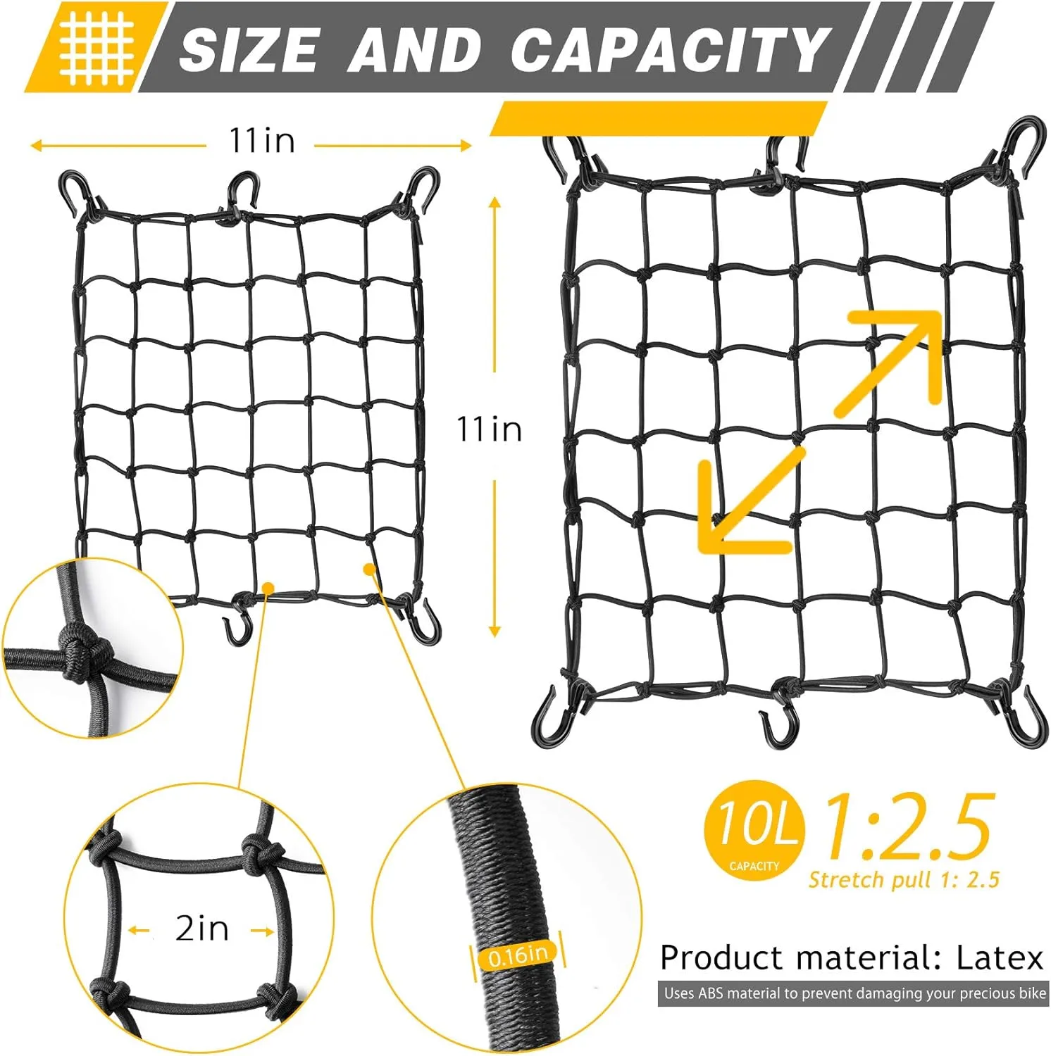 The Convenient and Functional Motorcycle Mesh Bags | Making Your Travel More Enjoyable！ (11.8 x11.8in) 2PCS