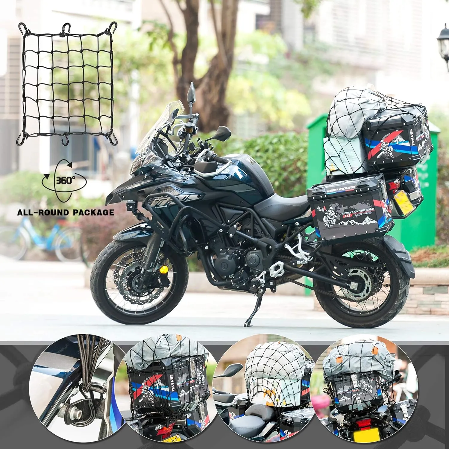 The Convenient and Functional Motorcycle Mesh Bags | Making Your Travel More Enjoyable！ (11.8 x11.8in) 2PCS