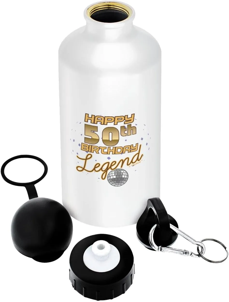 ThisWear 50th Birthday Gifts For Women Happy 50th Birthday Legend 18oz Aluminum Water Bottle with Carabiner Clip & Sport Top
