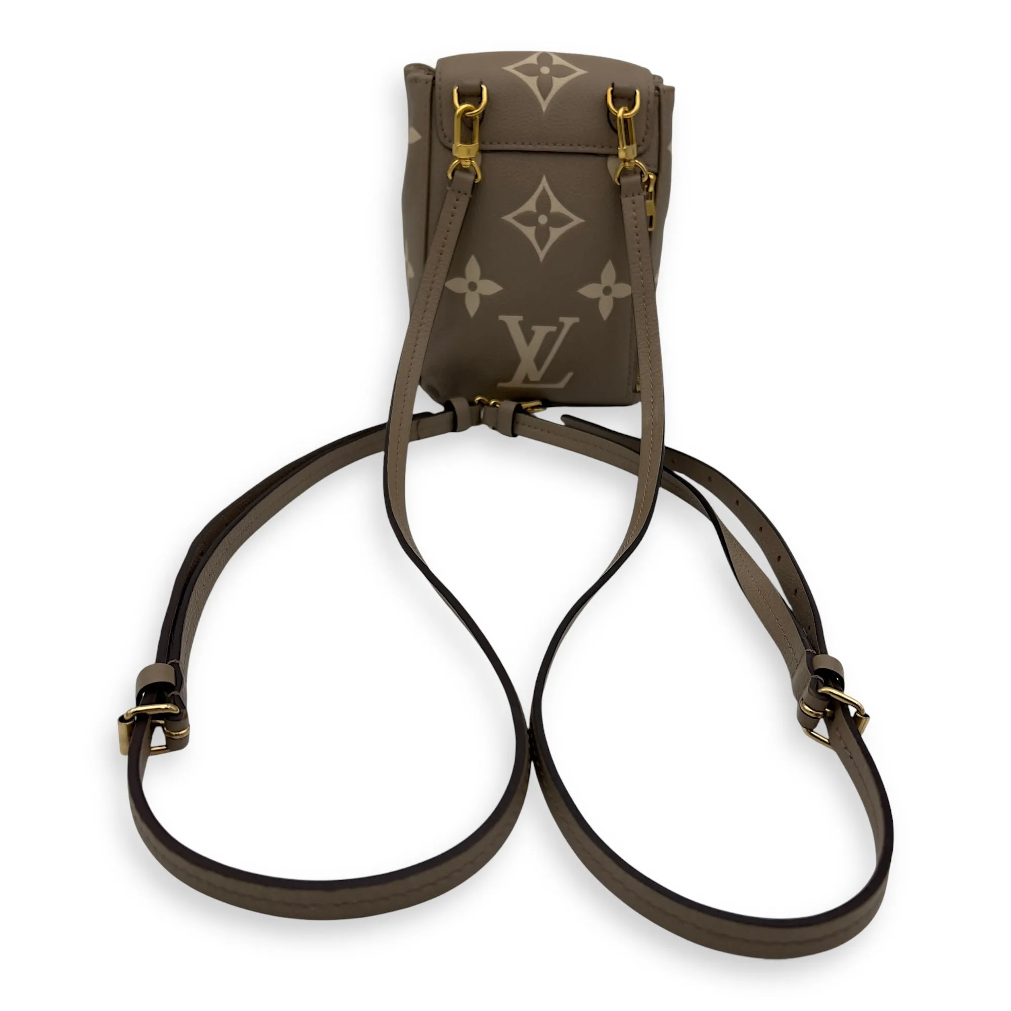 Tiny Backpack Brown in Monogram Empreinte Leather, Gold hardware