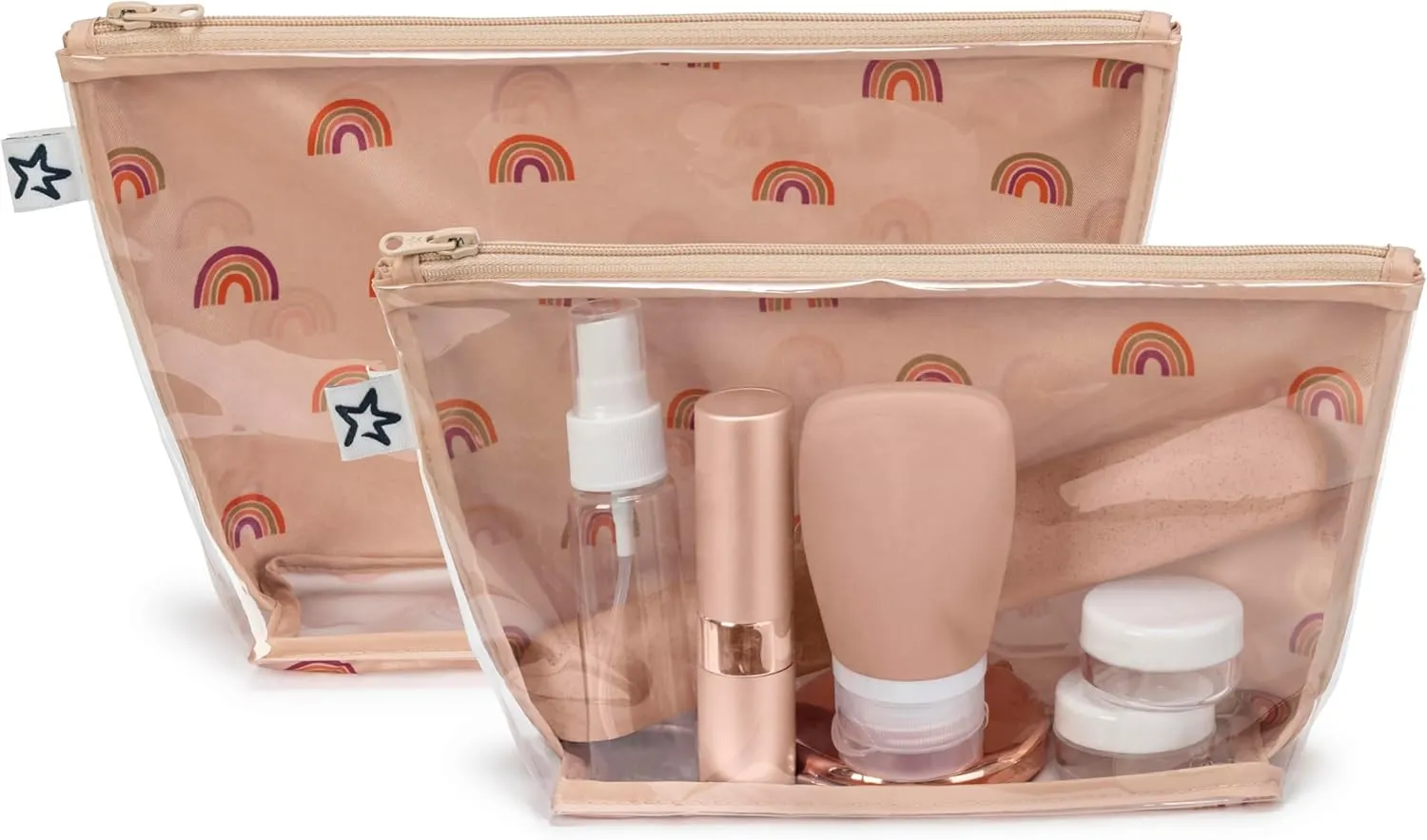 Tiny Twinkle Mess-proof Travel Bags, Airline Compliant, Zipper Closure, Clear Front Pouch, Diaper Bag Packing, Toiletry or Cosmetics Organizer