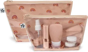 Tiny Twinkle Mess-proof Travel Bags, Airline Compliant, Zipper Closure, Clear Front Pouch, Diaper Bag Packing, Toiletry or Cosmetics Organizer