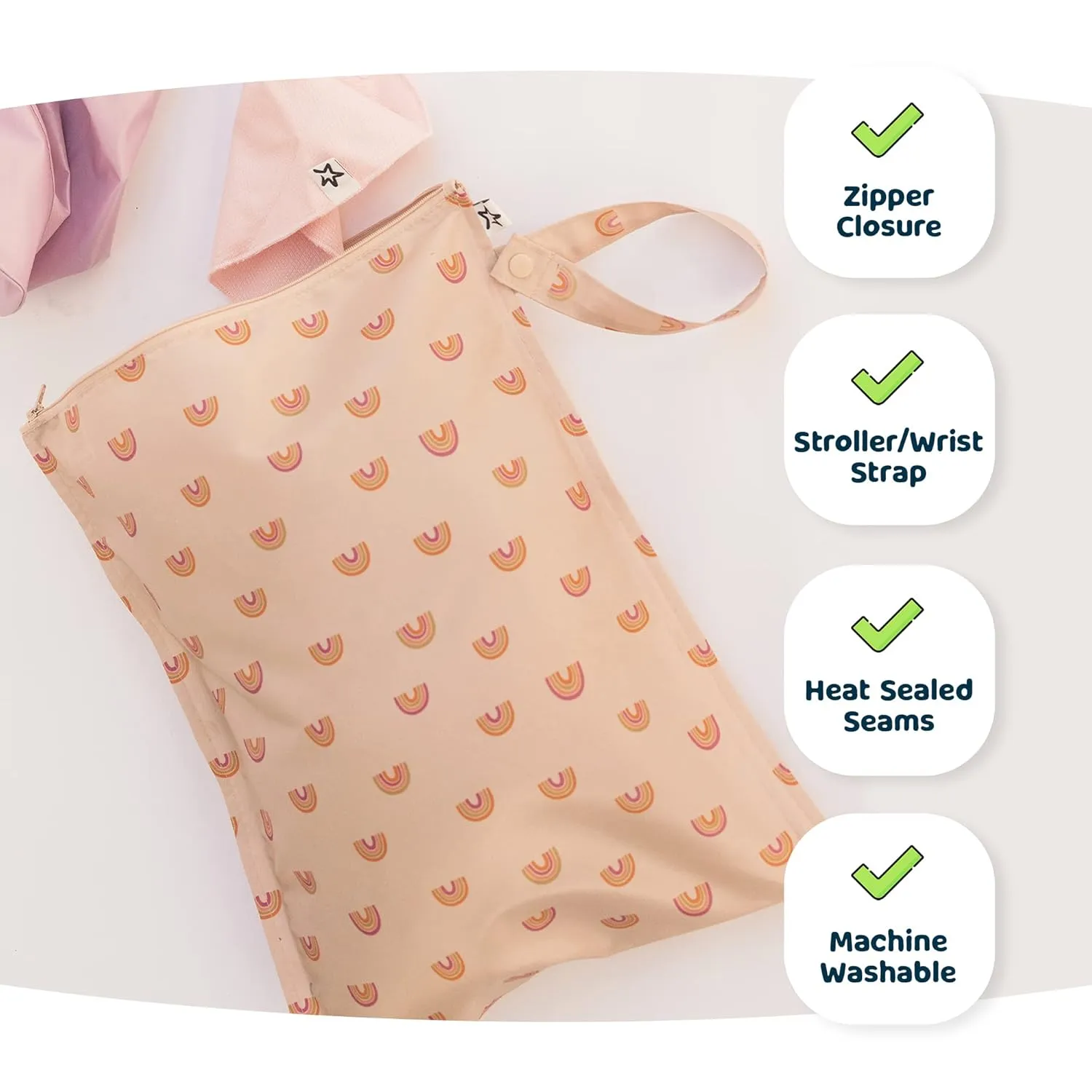 Tiny Twinkle Mess-proof Waterproof Wet Dry Bag | 2 Pack Reusable for Swimsuits, Gym & Baby Clothes | Leakproof Wet Clothes Bag, Beach Travel Essentials (Sage, Charcoal)