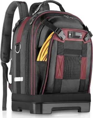 Tool Backpack, Heavy Duty Tool Bag, Hvac Tool Bags, Electrician Construction Backpacks, Work Backpack for Men with Removable Tool Organizer and Laptop Compartment, Brown