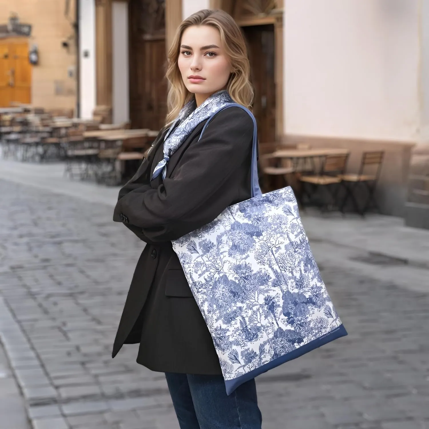 Tote Bag for Women with Interior Pocket Reusable Tote Shoulder Casual Bag for Work,Shopping,Vacation