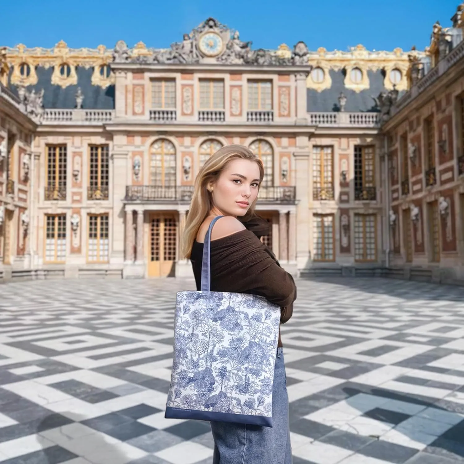 Tote Bag for Women with Interior Pocket Reusable Tote Shoulder Casual Bag for Work,Shopping,Vacation
