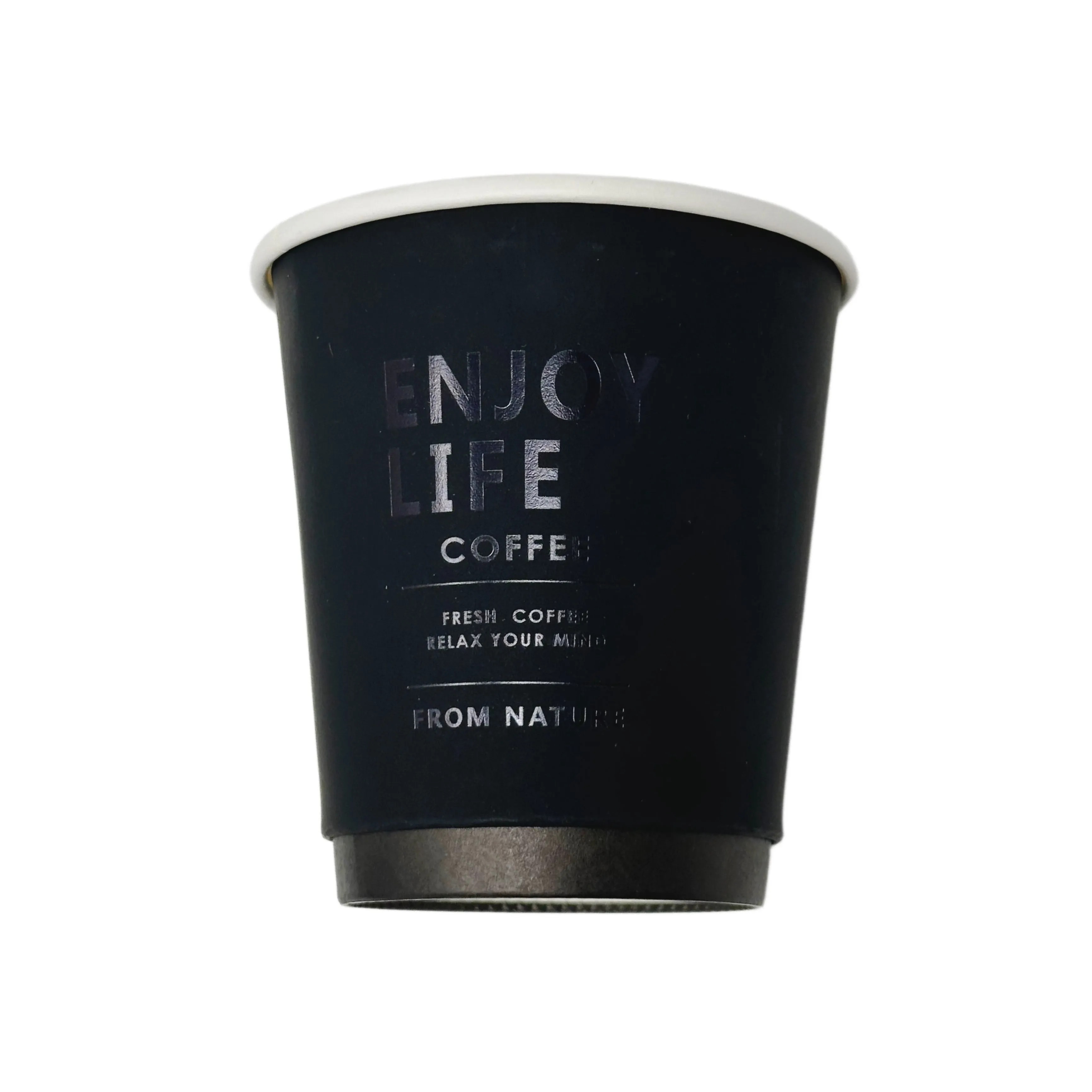 Touche' Finish with Pressed Gold | Double Walled Coffee Cups | Premium | Kraft Paper | Intricate Design Capable | 4oz-20oz
