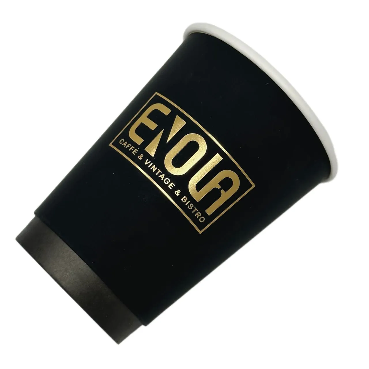 Touche' Finish with Pressed Gold | Double Walled Coffee Cups | Premium | Kraft Paper | Intricate Design Capable | 4oz-20oz