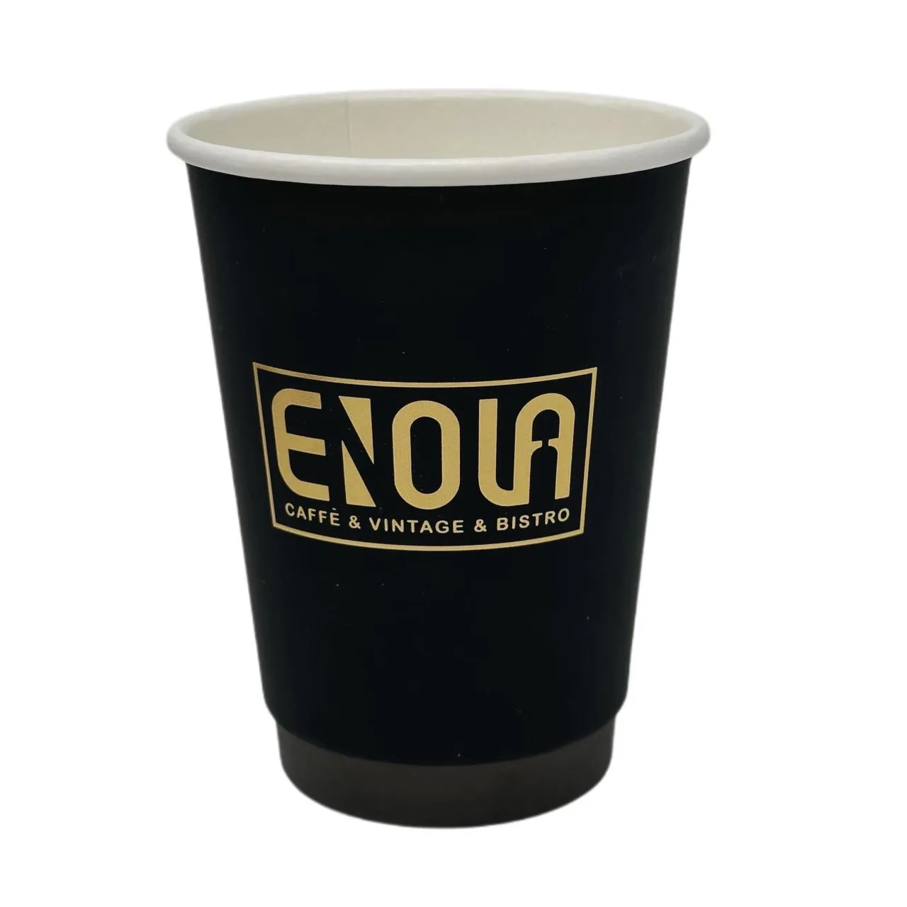 Touche' Finish with Pressed Gold | Double Walled Coffee Cups | Premium | Kraft Paper | Intricate Design Capable | 4oz-20oz