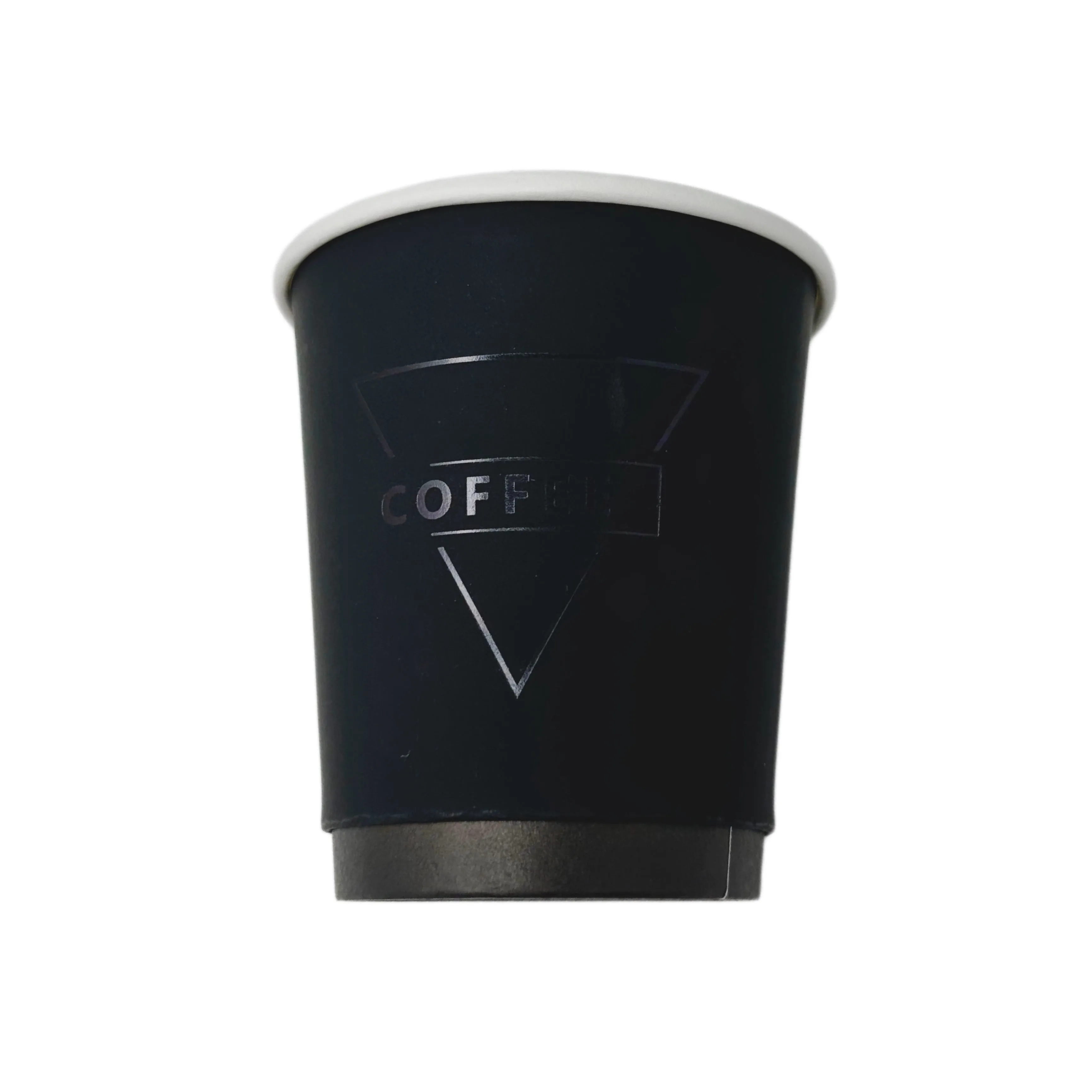 Touche' Finish with Pressed Gold | Double Walled Coffee Cups | Premium | Kraft Paper | Intricate Design Capable | 4oz-20oz