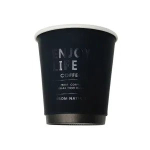 Touche' Finish with Pressed Gold | Double Walled Coffee Cups | Premium | Kraft Paper | Intricate Design Capable | 4oz-20oz