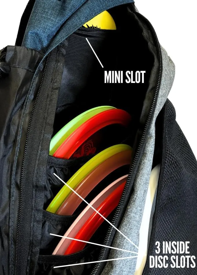Tournament Slinger Bag | Carries 6-12 Disc Golf Discs | Includes Extra Pockets for Retriever and Mini