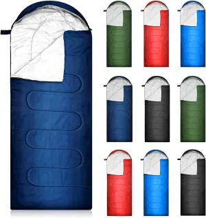 Tranqun 10 Pcs Sleeping Bags for Adults Cotton Liner Cold Warm Weather 4 Seasons Camping Gear Equipment Lightweight Waterproof Backpacking Sleeping Bag for Hiking Outdoor Travel, 5 Color