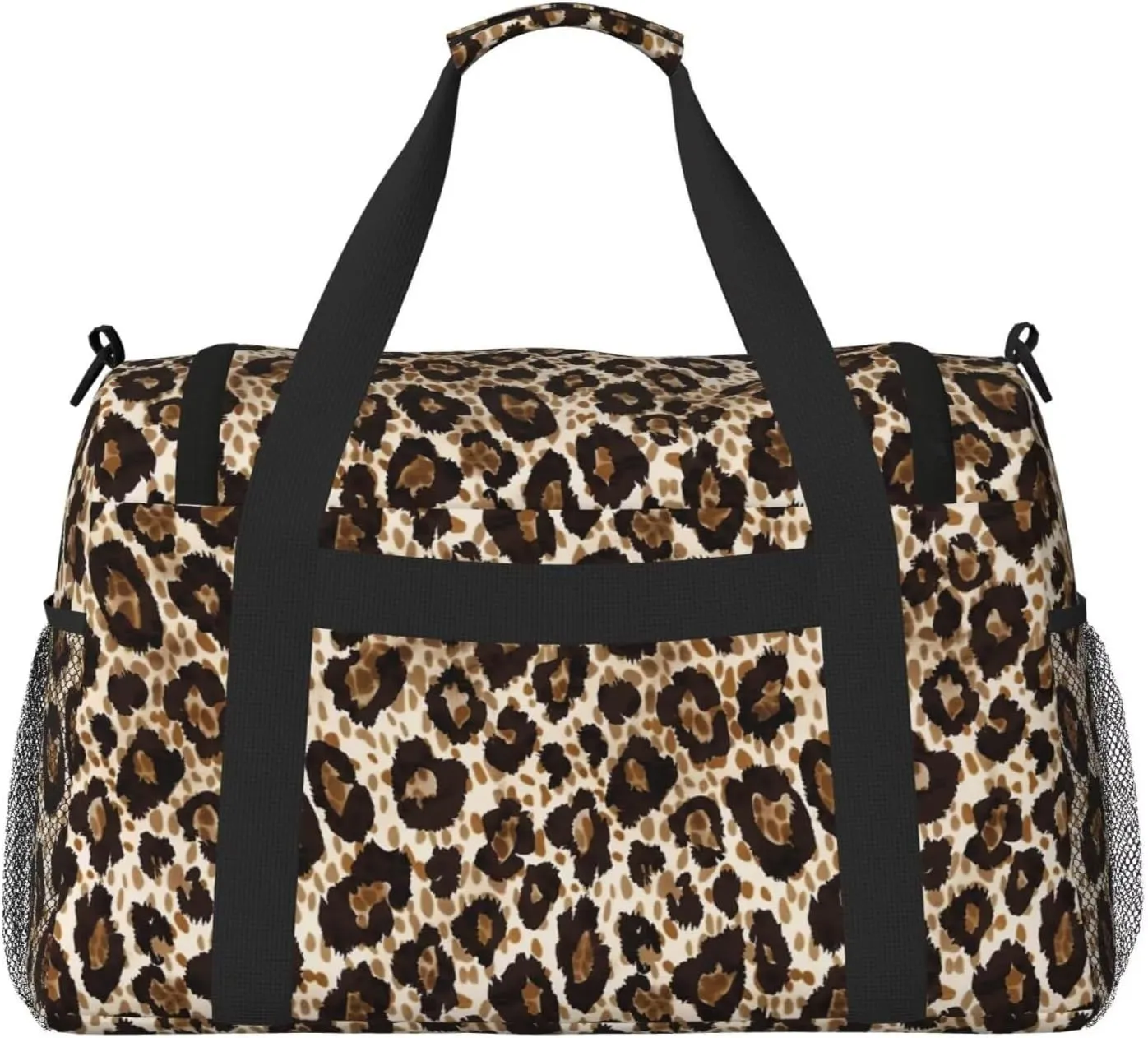 Travel Bag Leopard Cheetah Luggage Bag Cute Animal Pattern Business Trip Workout Duffle Sports Bags Classical Brown Big Gym Bags