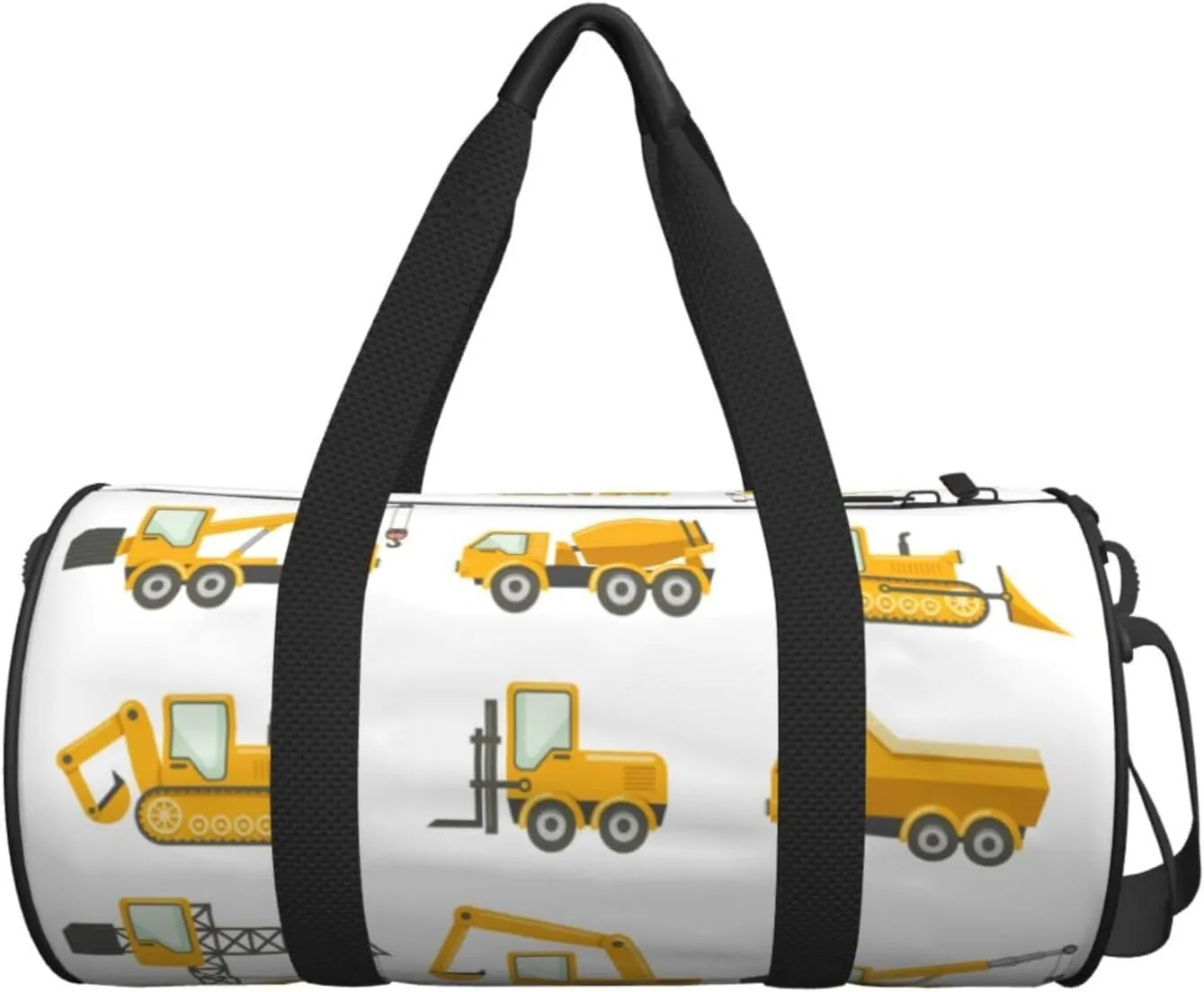 Travel Duffle Bag for Men Women, Bulldozer Truck Crane Excavator Duffle Bags for Sport Gym Overnight Luggage