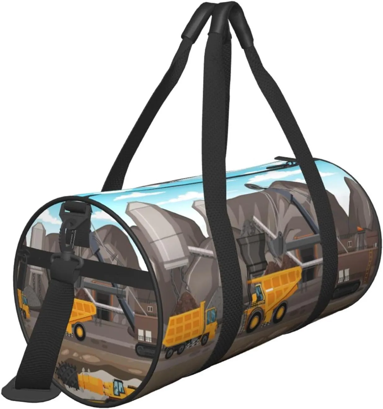 Travel Duffle Bag for Men Women, Coal Mining Truck Duffle Bags for Sport Gym Overnight Luggage