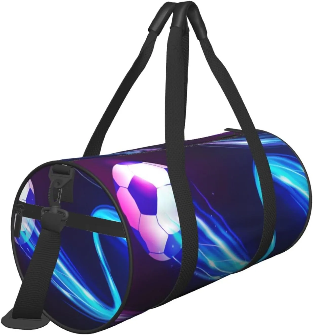 Travel Duffle Bag for Men Women, Football Ball Blue Duffle Bags for Sport Gym Overnight Luggage