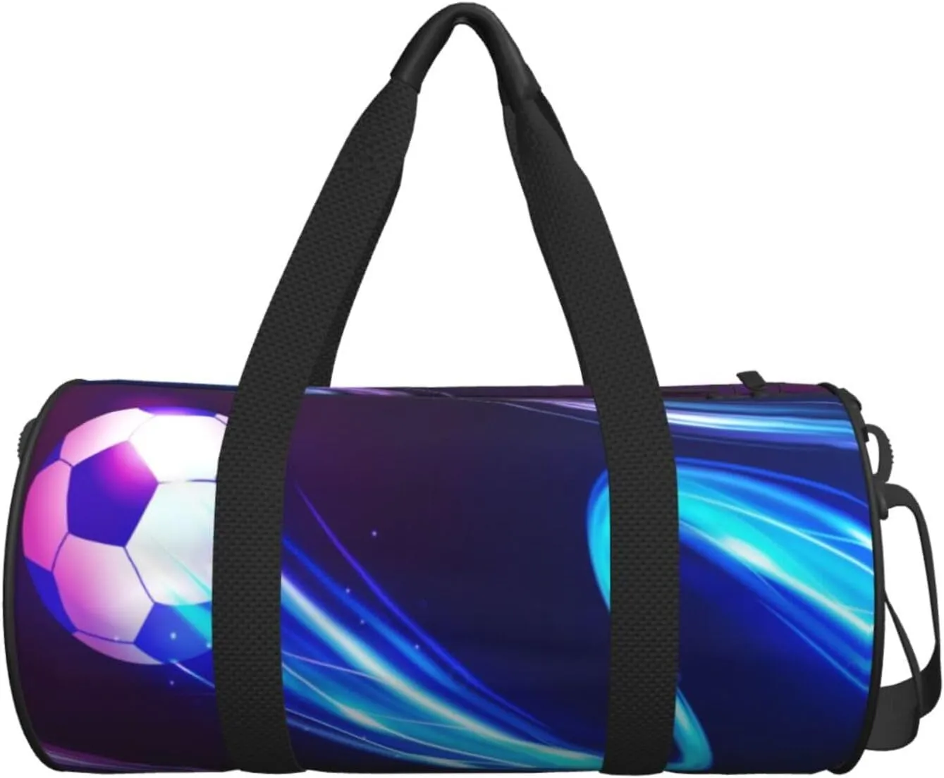 Travel Duffle Bag for Men Women, Football Ball Blue Duffle Bags for Sport Gym Overnight Luggage