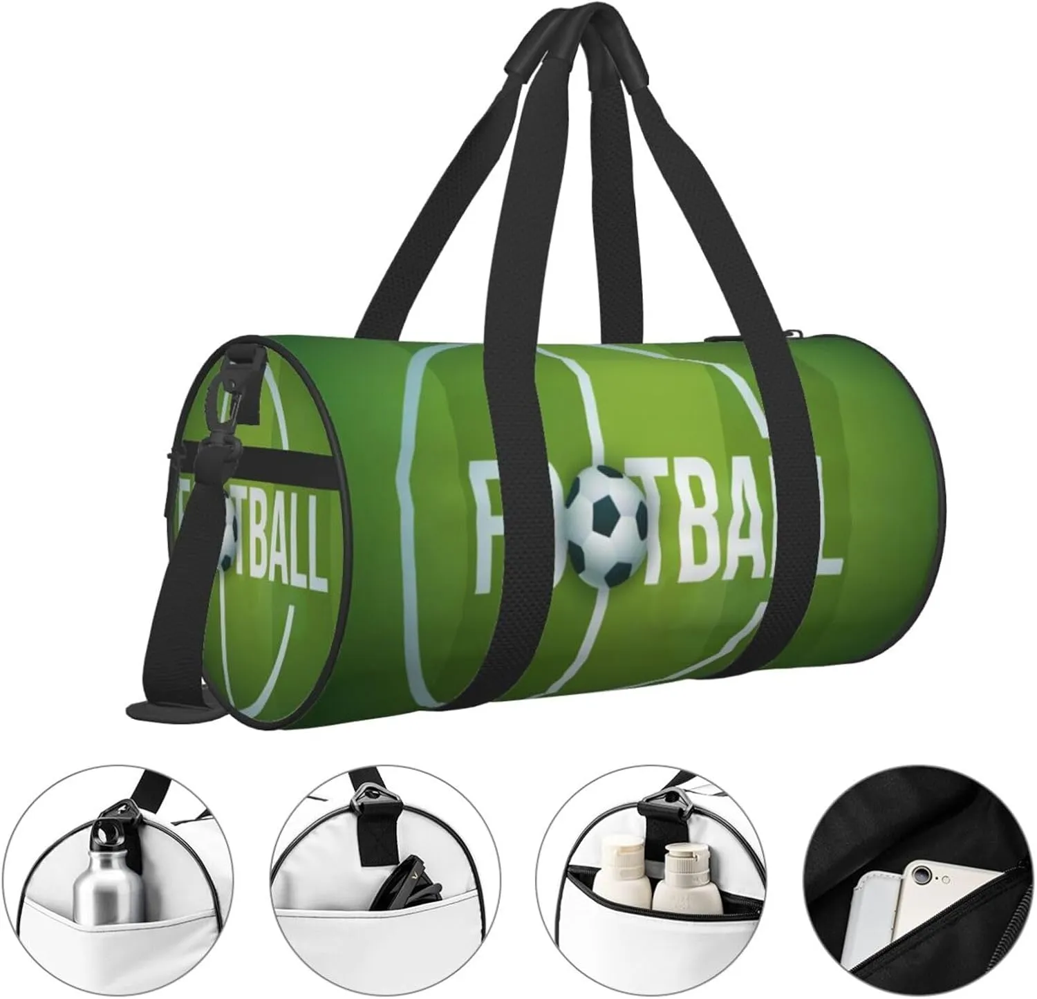Travel Duffle Bag for Men Women, Football Field Match Duffle Bags for Sport Gym Overnight Luggage